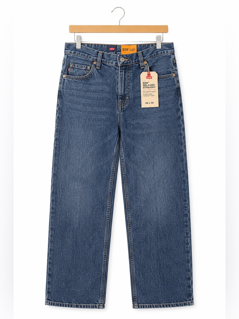 Levi’s 559 Relaxed Straight Jeans Men’s 46x30 Dark Wash Denim NWT
